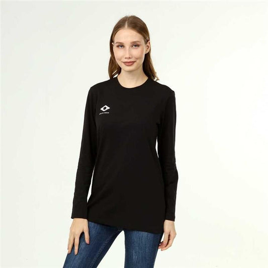 Women's Active Style Cotton Long Sleeve Black T-shirt