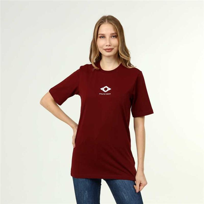 T-shirt Active Style en coton bordeaux pour femme